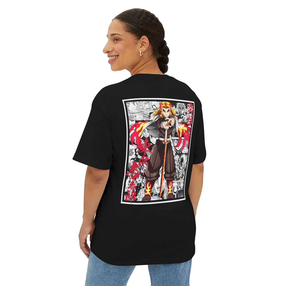 Camiseta extragrande de Kyojuro Rengoku (DEMON SLAYER)