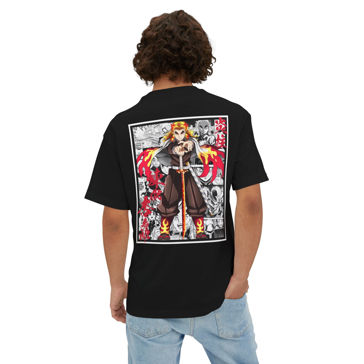 Camiseta extragrande de Kyojuro Rengoku (DEMON SLAYER)
