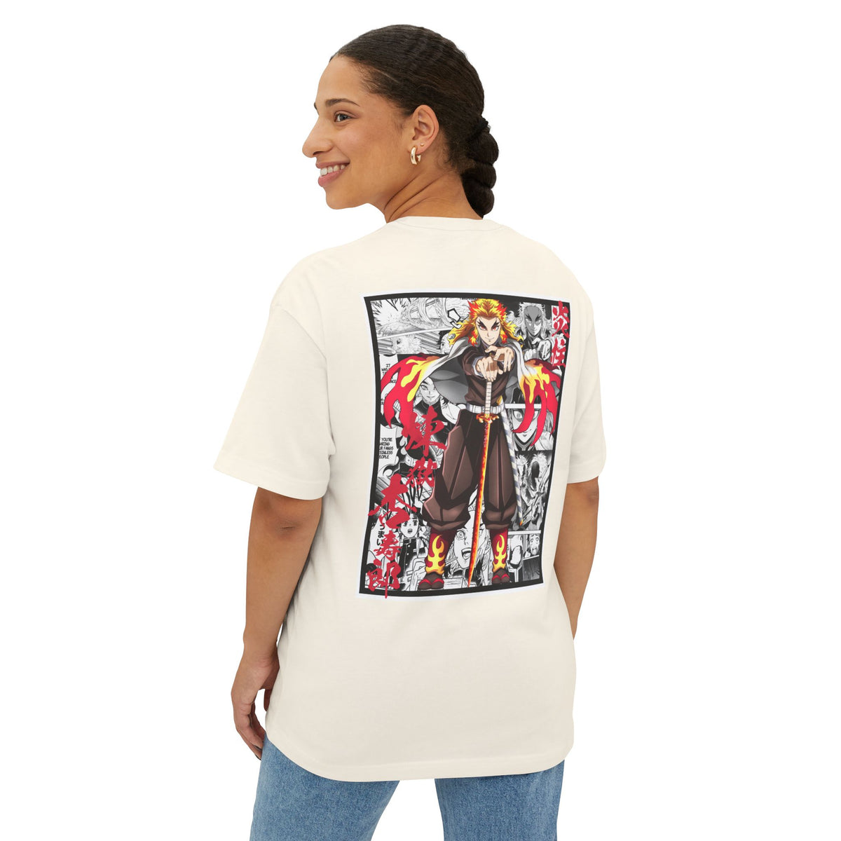 Camiseta extragrande de Kyojuro Rengoku (DEMON SLAYER)