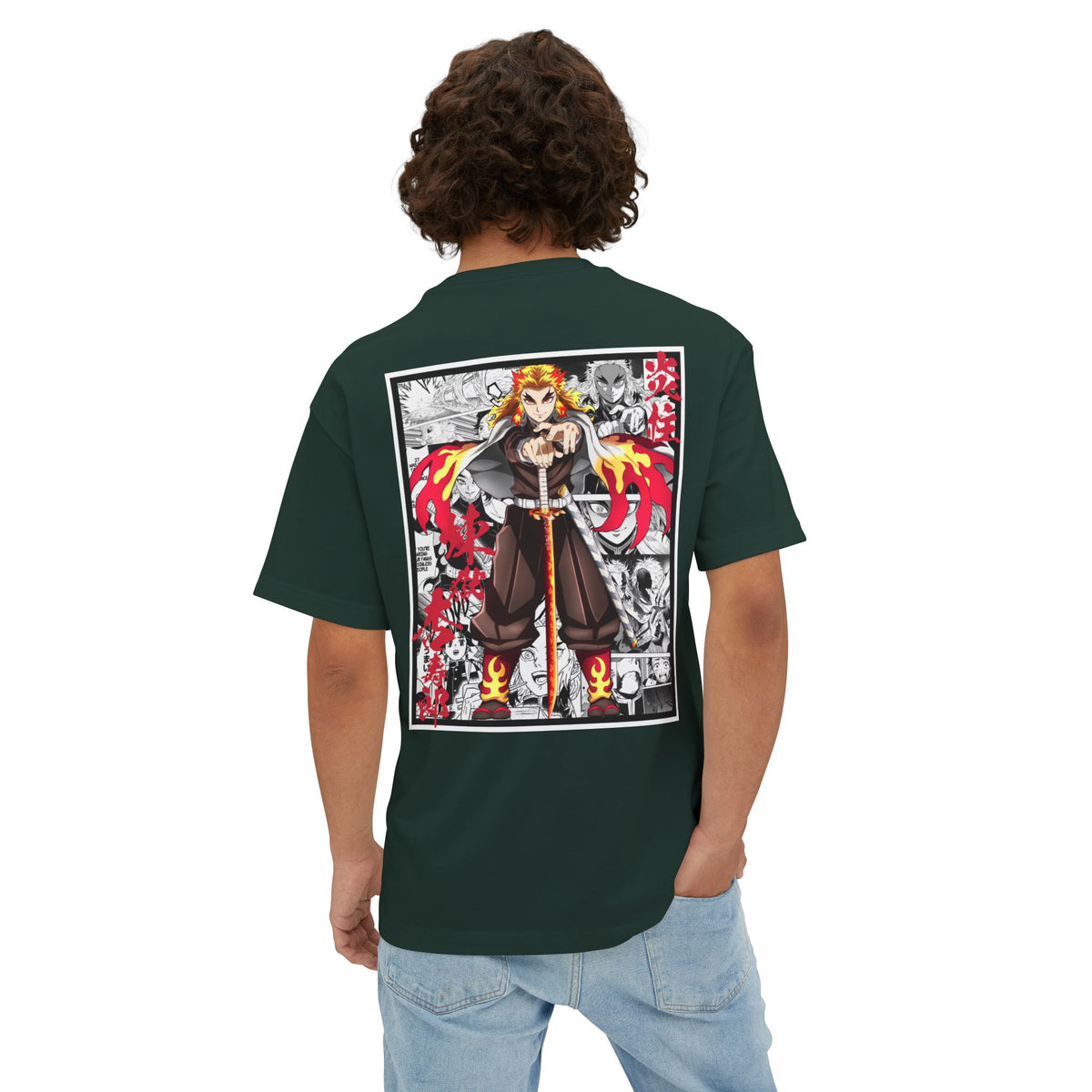 Camiseta extragrande de Kyojuro Rengoku (DEMON SLAYER)