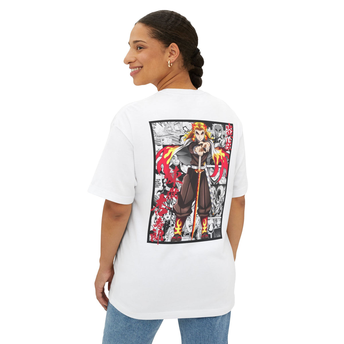 Camiseta extragrande de Kyojuro Rengoku (DEMON SLAYER)
