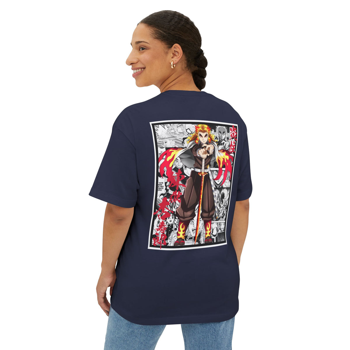 Camiseta extragrande de Kyojuro Rengoku (DEMON SLAYER)