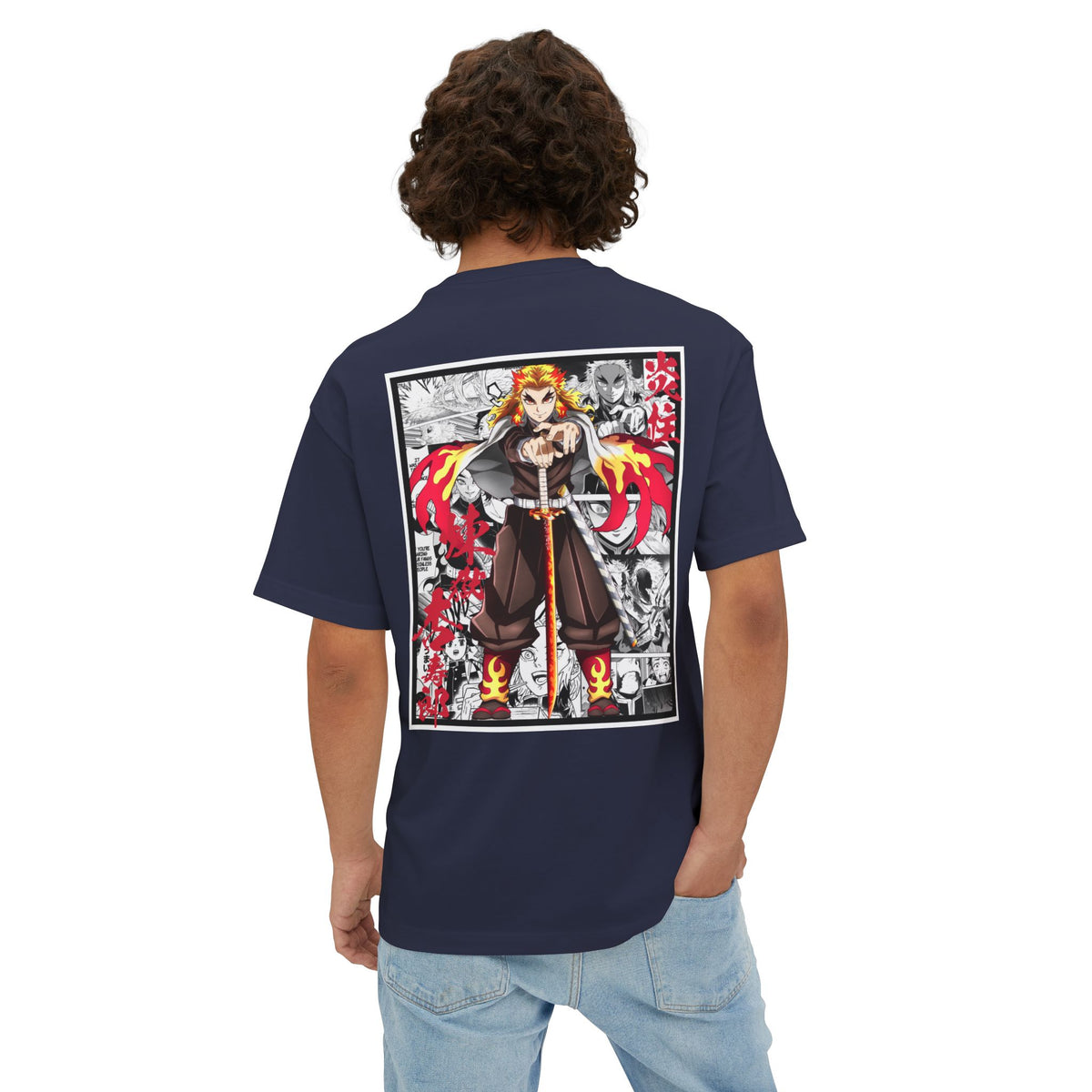 Camiseta extragrande de Kyojuro Rengoku (DEMON SLAYER)