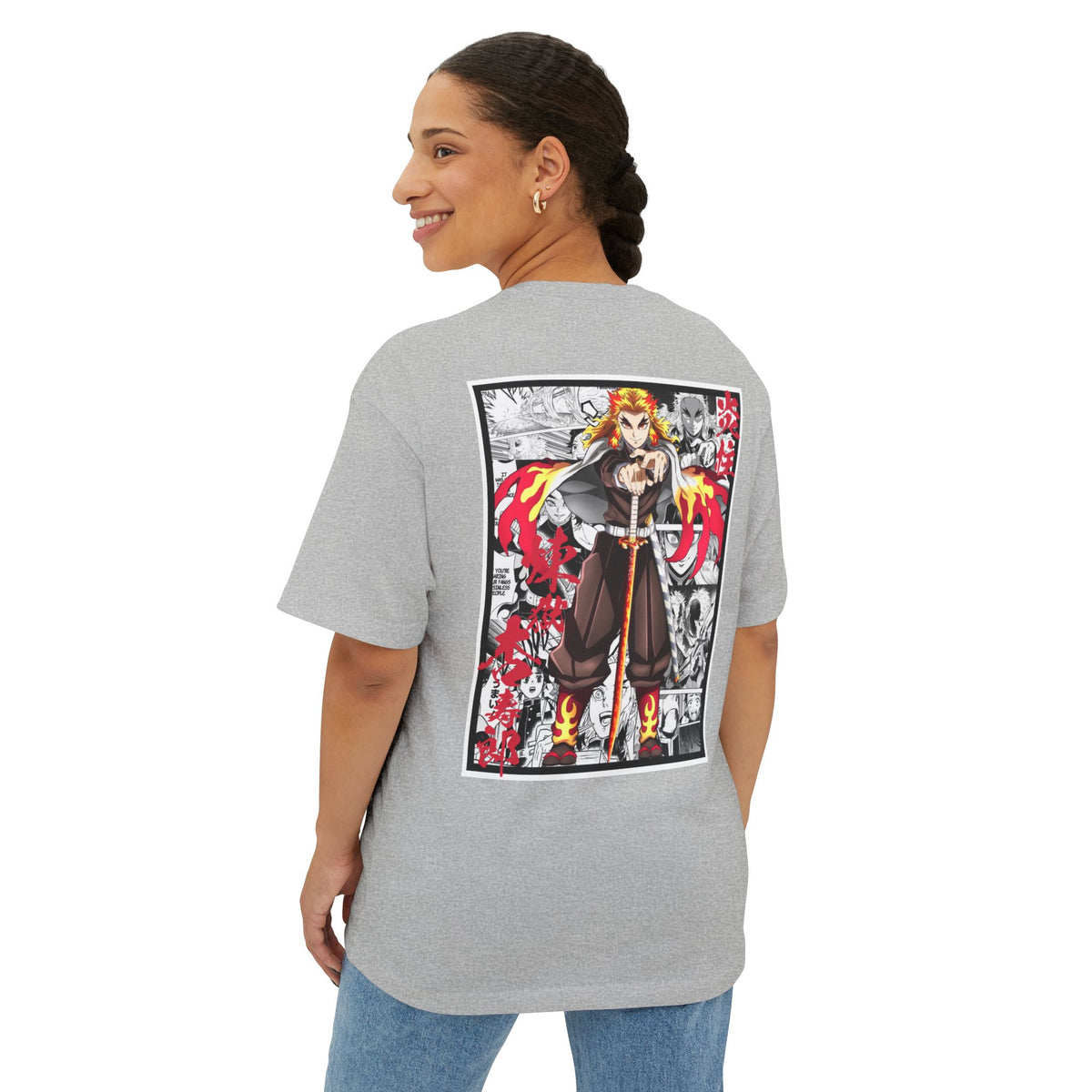 Camiseta extragrande de Kyojuro Rengoku (DEMON SLAYER)