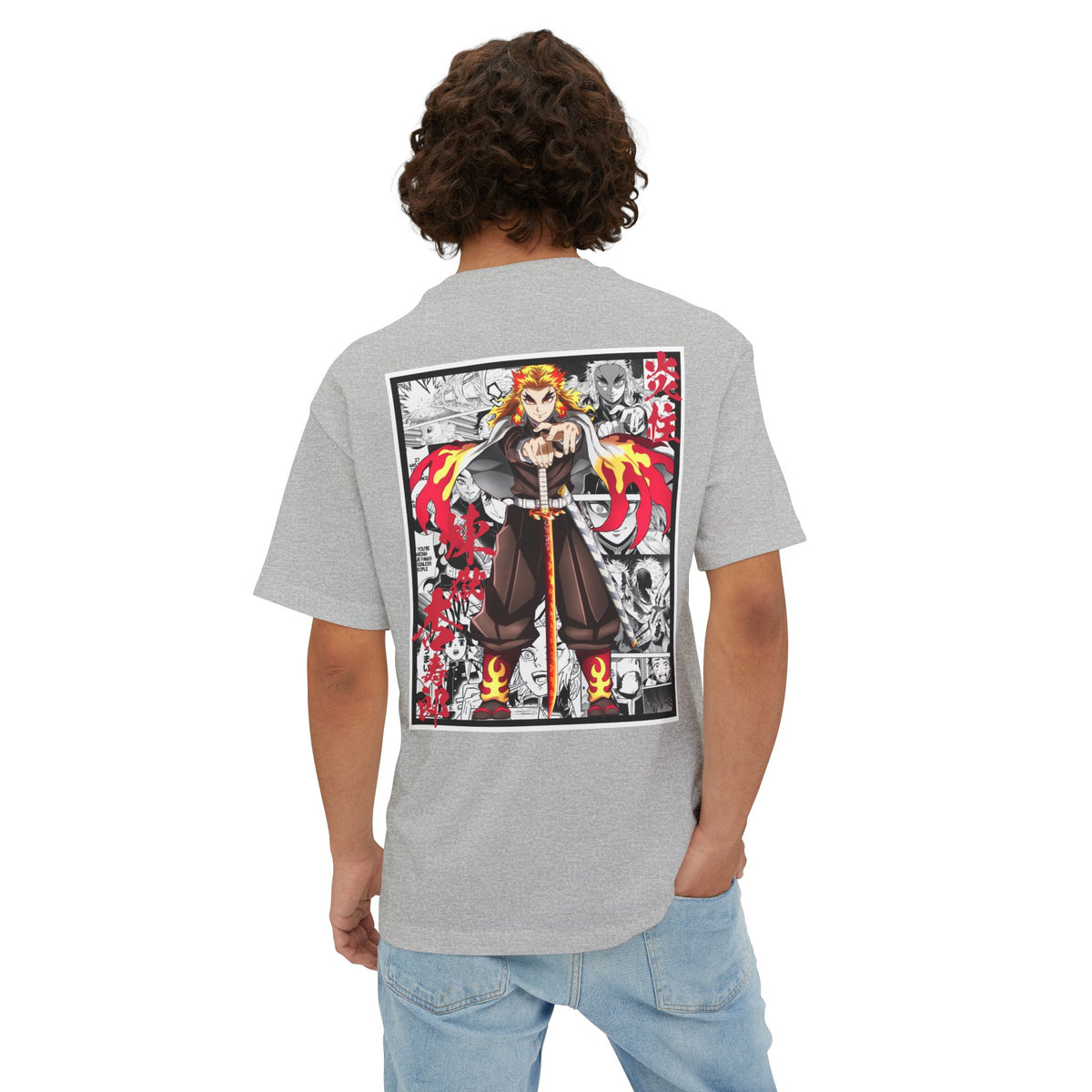Camiseta extragrande de Kyojuro Rengoku (DEMON SLAYER)