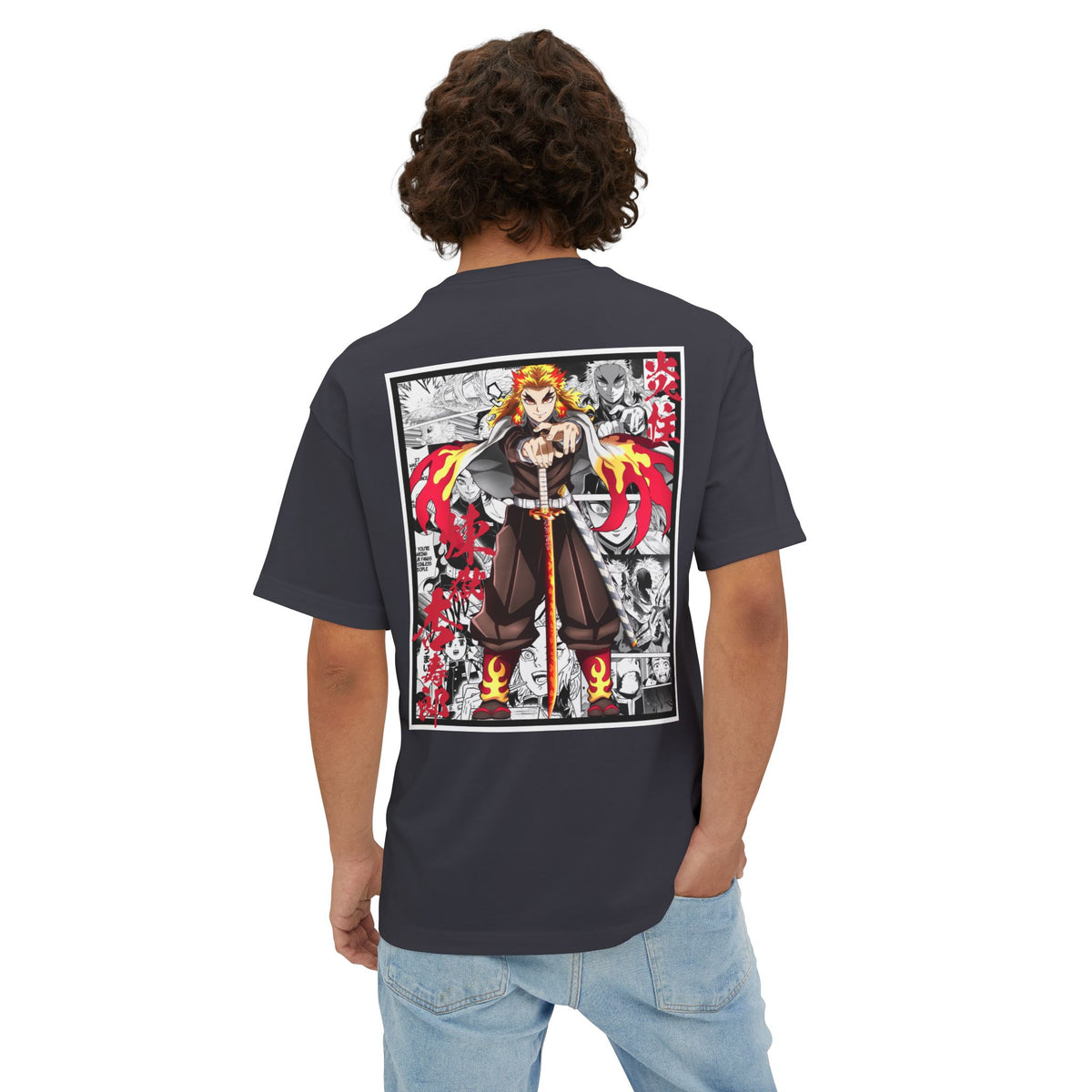 Camiseta extragrande de Kyojuro Rengoku (DEMON SLAYER)