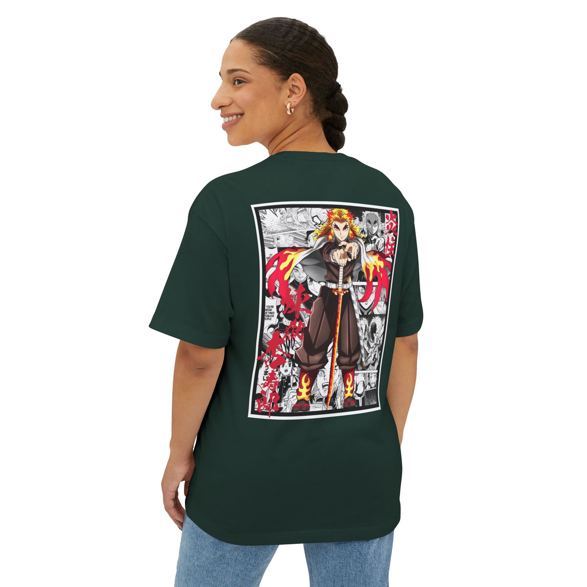 Camiseta extragrande de Kyojuro Rengoku (DEMON SLAYER)