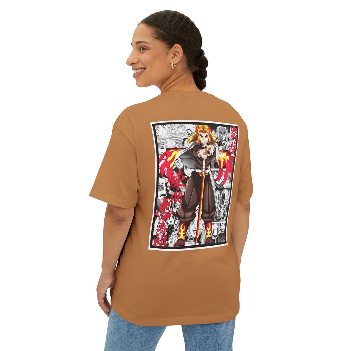 Camiseta extragrande de Kyojuro Rengoku (DEMON SLAYER)